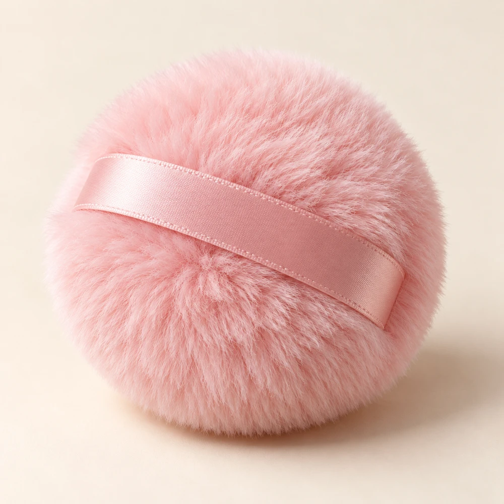Petal Round Powder Puff in Petal pink
