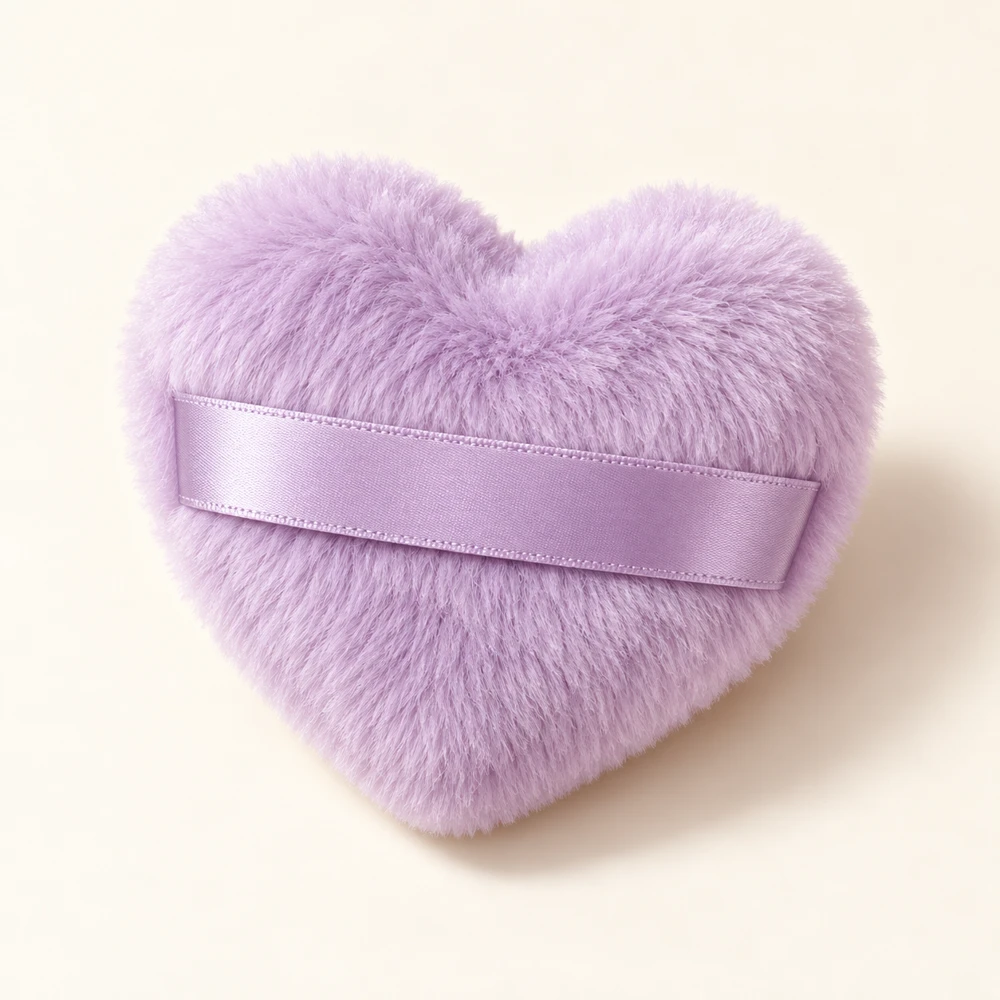 Lilac Heart Powder Puff in Lilac